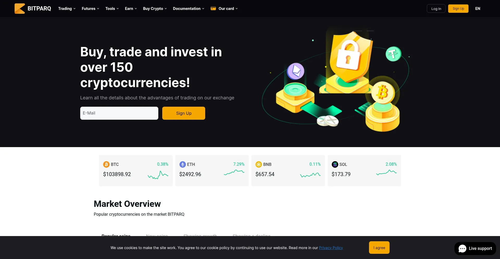 Website screenshot of Bitparq.com