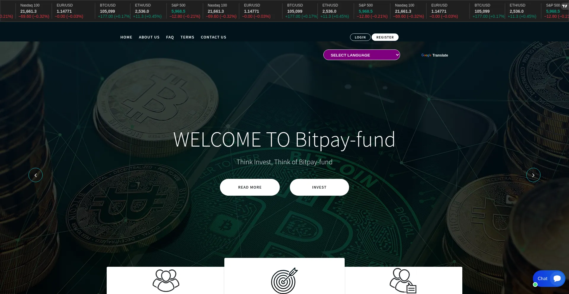 Website screenshot of Bitpay-funds.com
