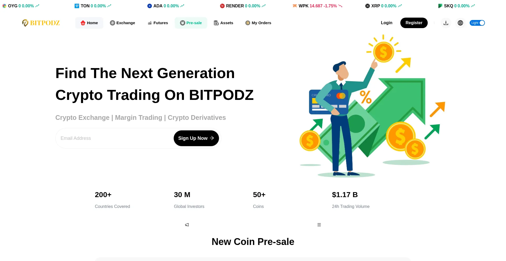 Website screenshot of Bitpodz.net