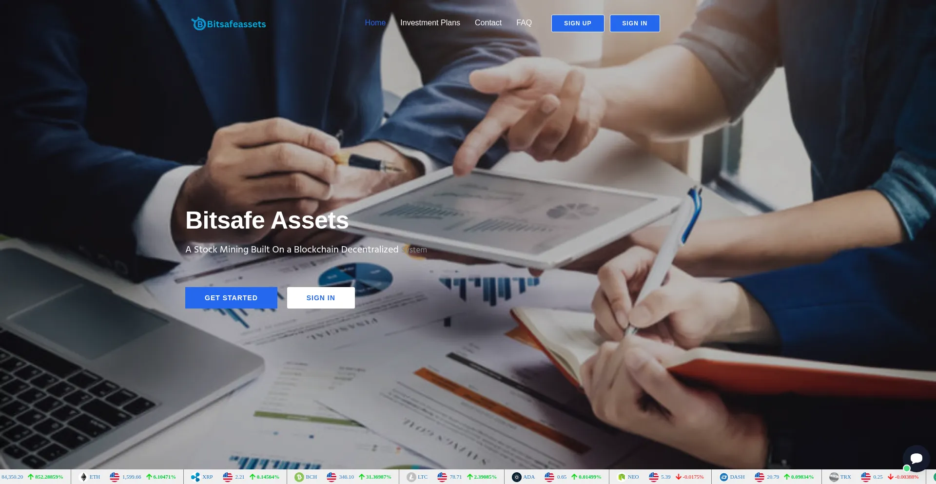 Website screenshot of Bitsafeassets.com