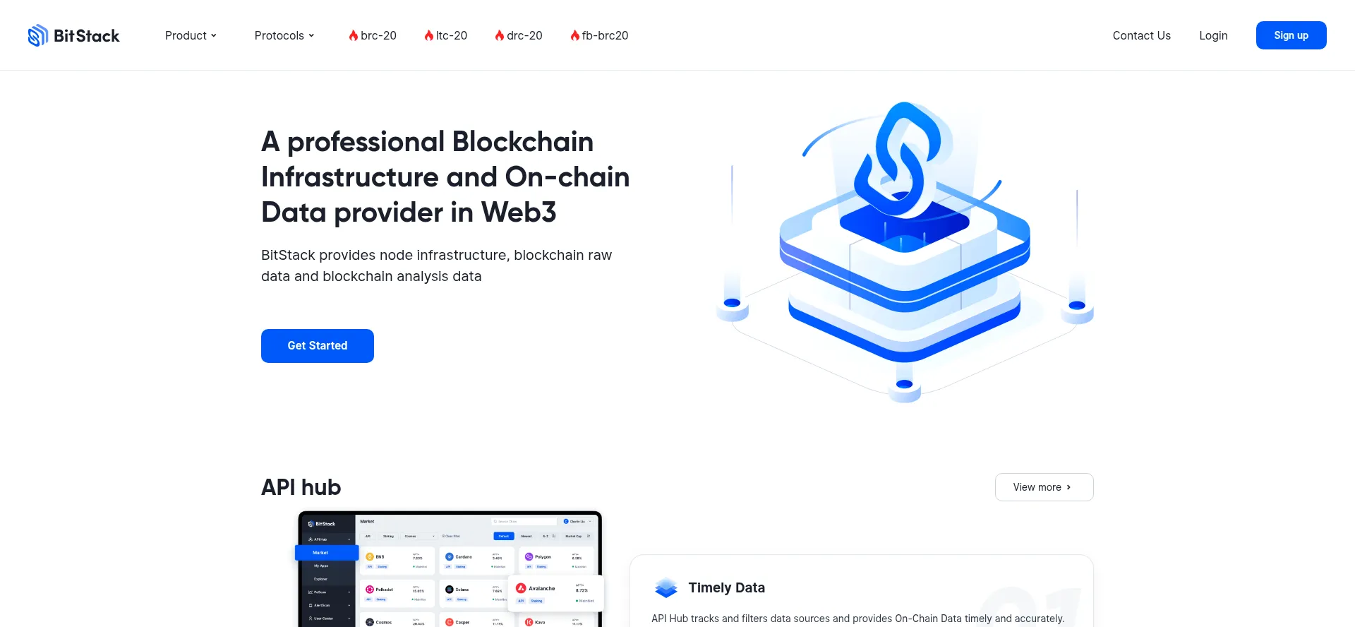 Website screenshot of Bitstack.com