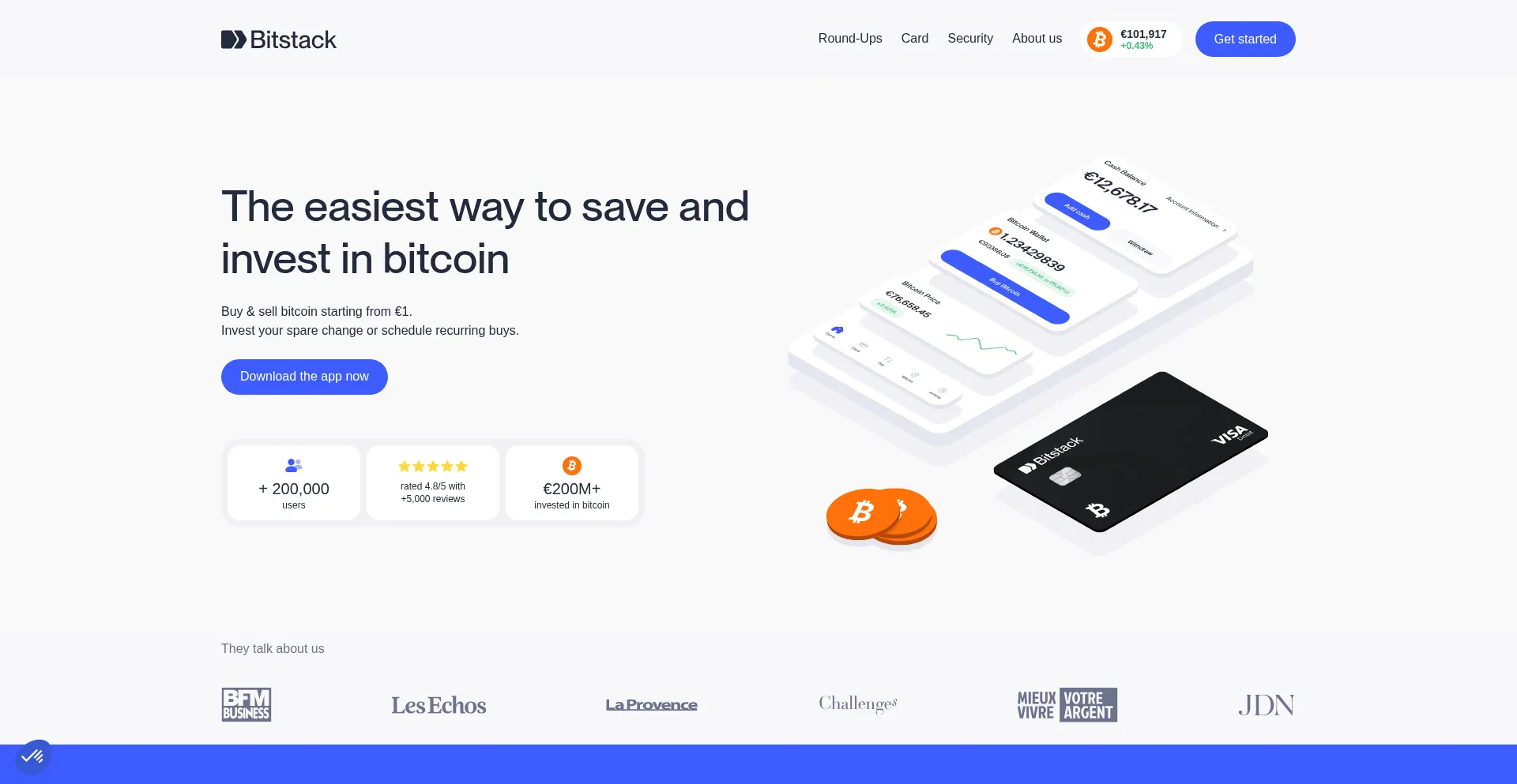 Website screenshot of Bitstack-app.com