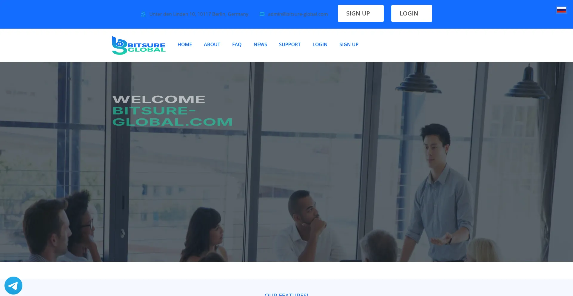 Website screenshot of Bitsure-global.com