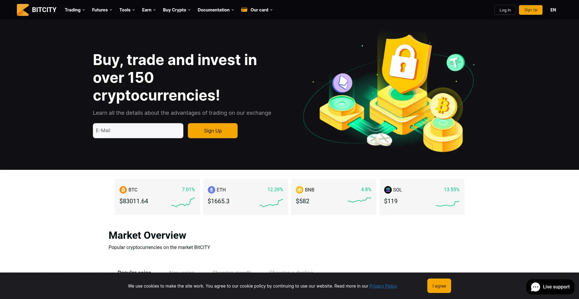 Website screenshot of Bittcity.com