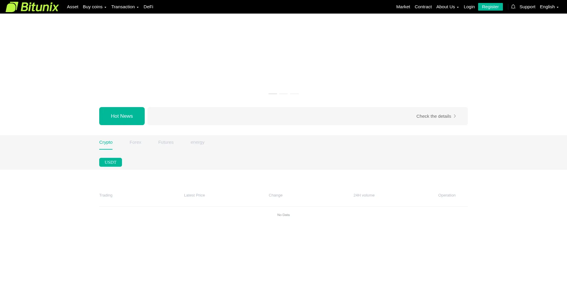 Website screenshot of Bitunixme.com