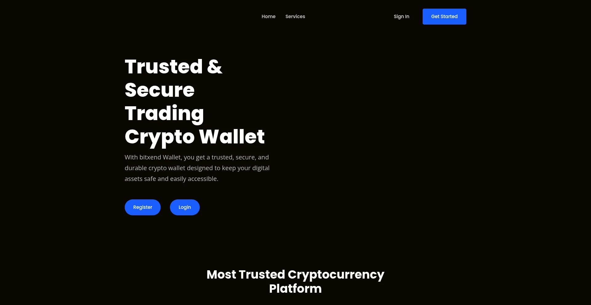 Website screenshot of Bitxendwallet.com