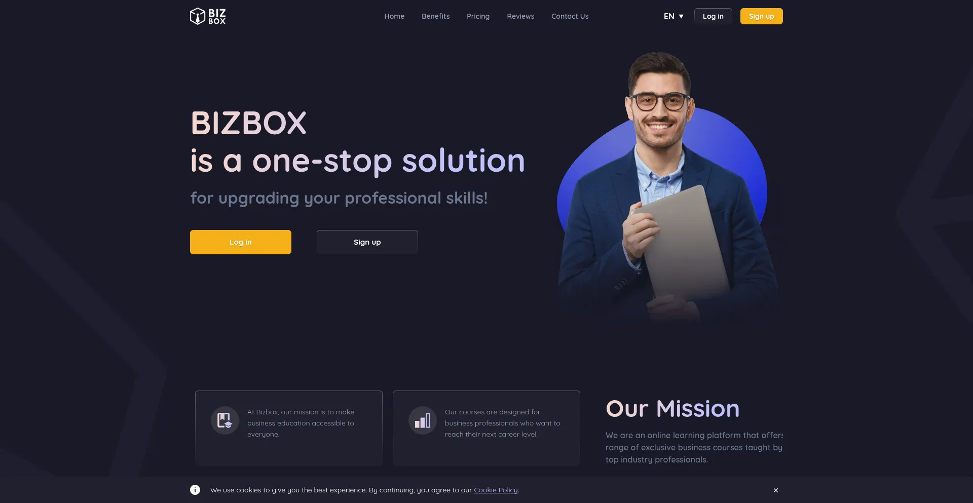 Website screenshot of Bizbox.pro