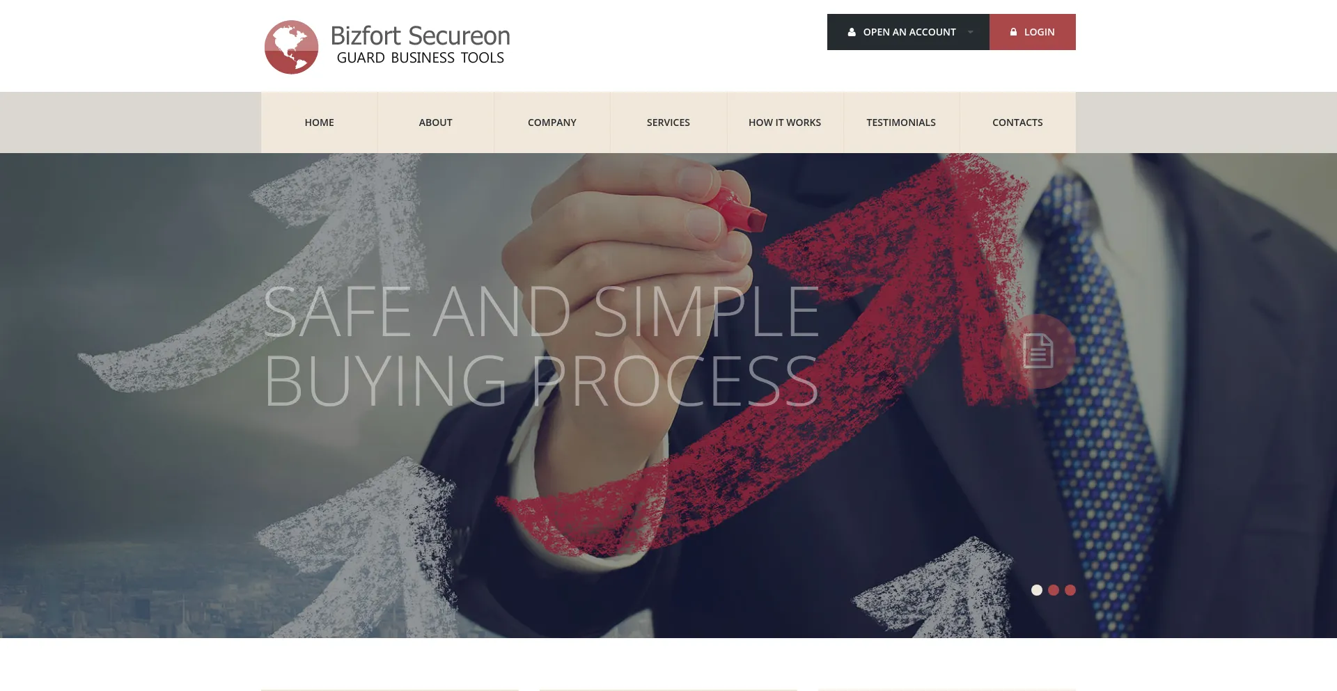 Website screenshot of Bizfortsecureon.com