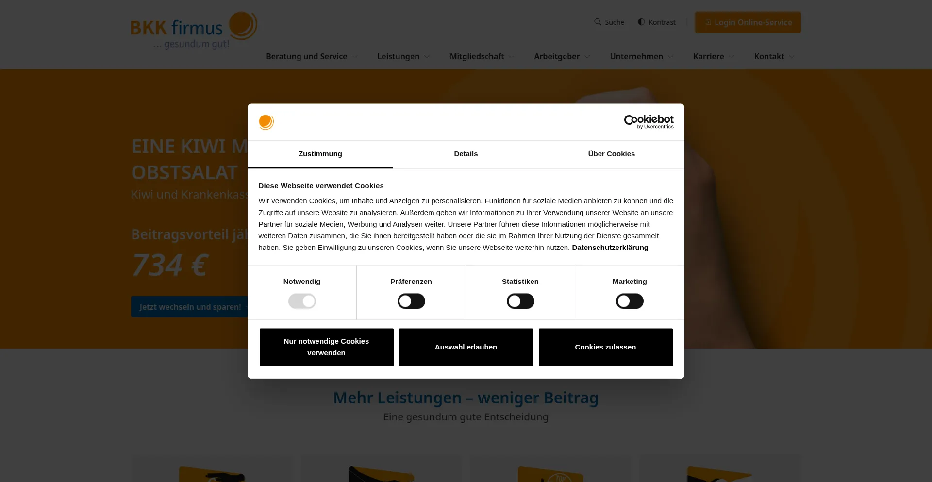 Bkk-firmus.de Screenshot