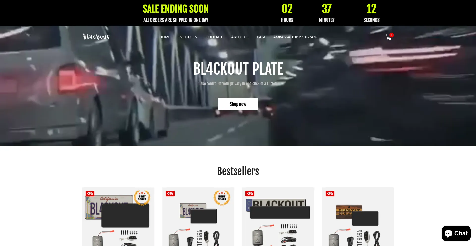 Website screenshot of Bl4ckoutlabs.com