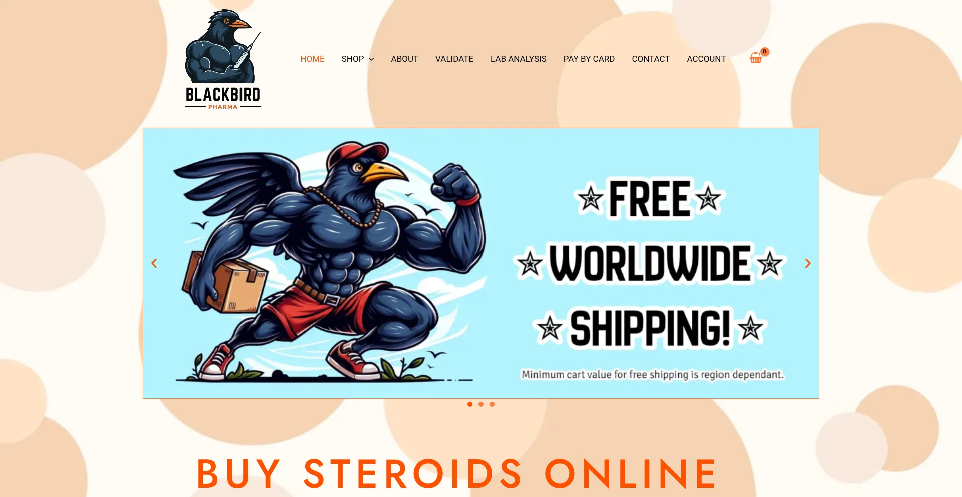 Website screenshot of Blackbirdpharma.com