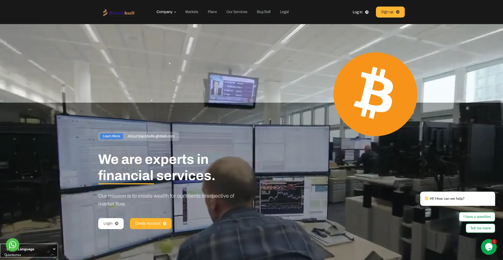 Website screenshot of Blackbulls-globall.com