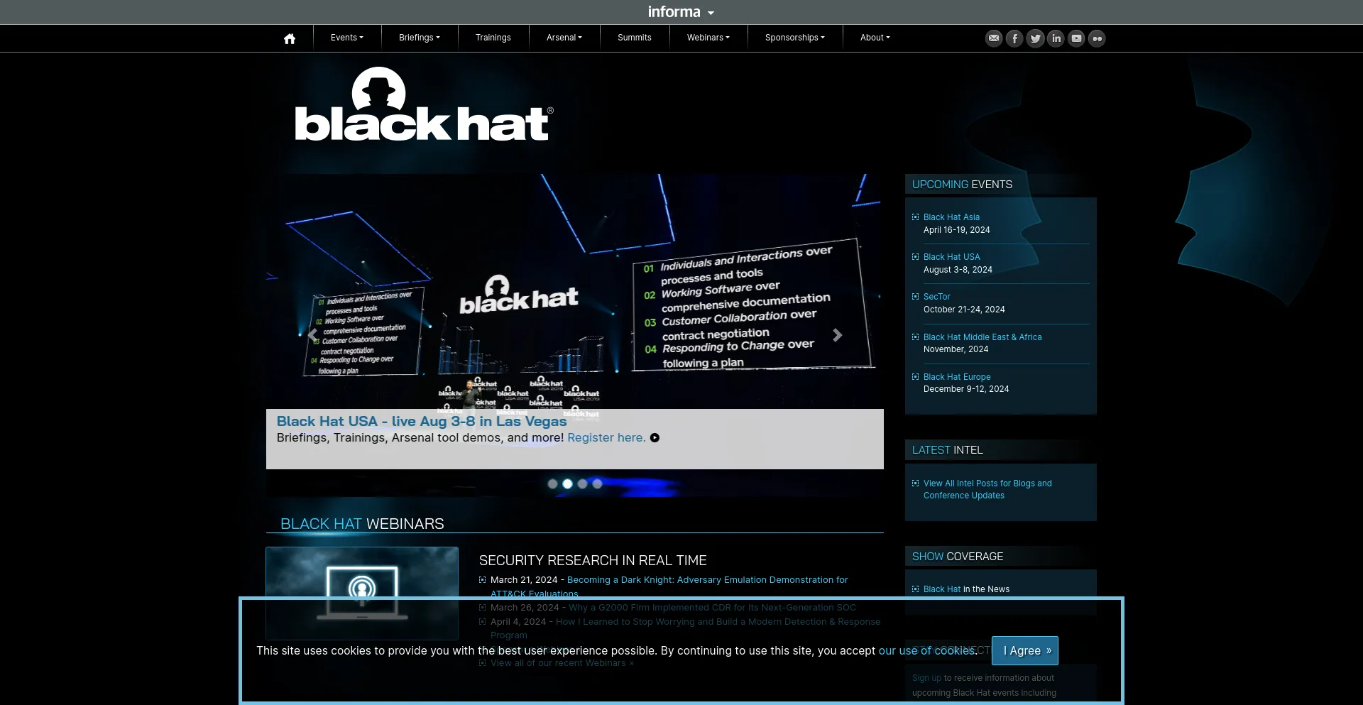 Website screenshot of Blackhat.com