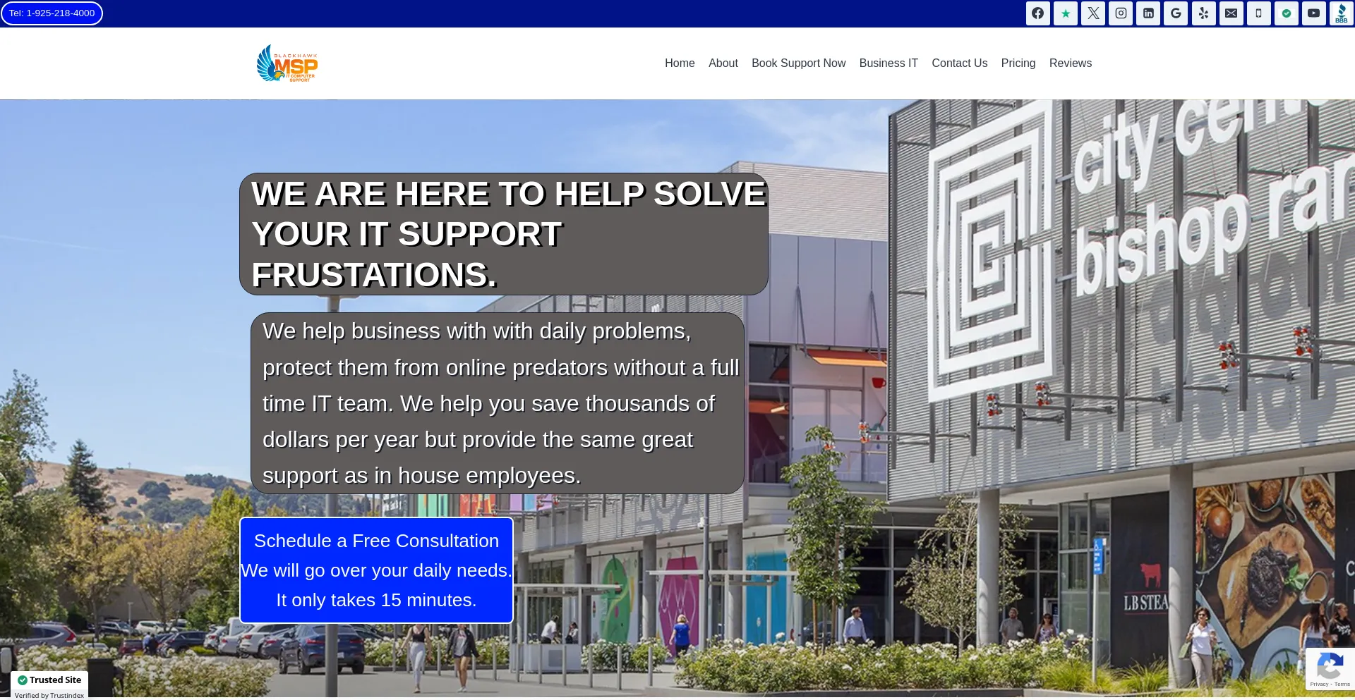 Website screenshot of Blackhawkmsp.com