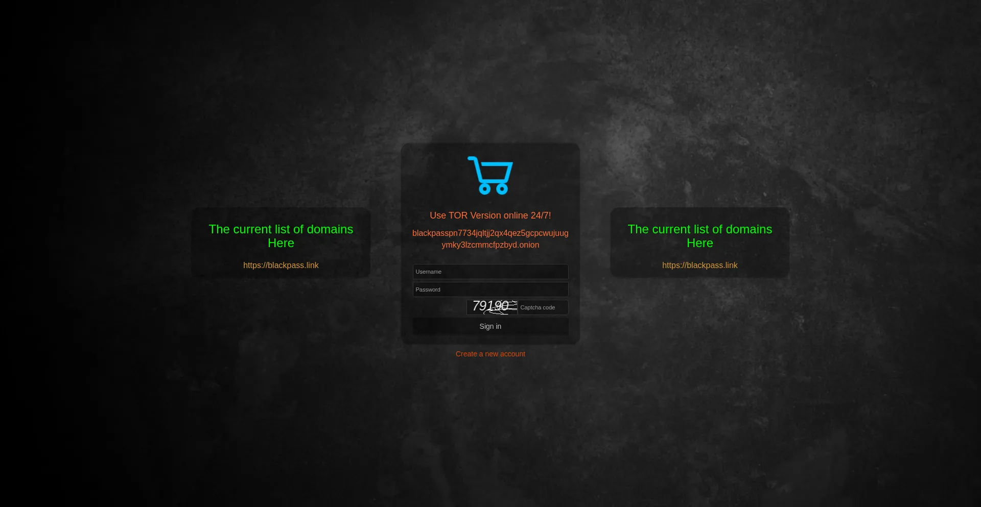 Website screenshot of Blackpass.io