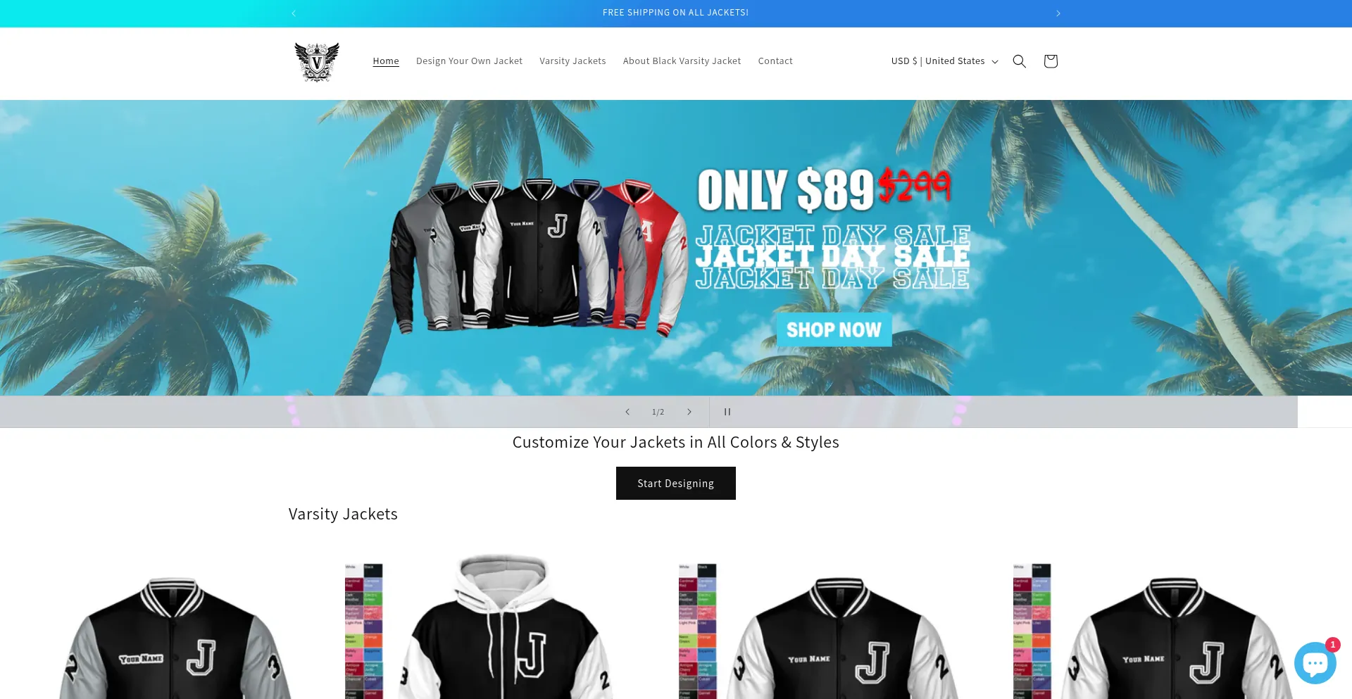 Blackvarsityjacket.com Screenshot
