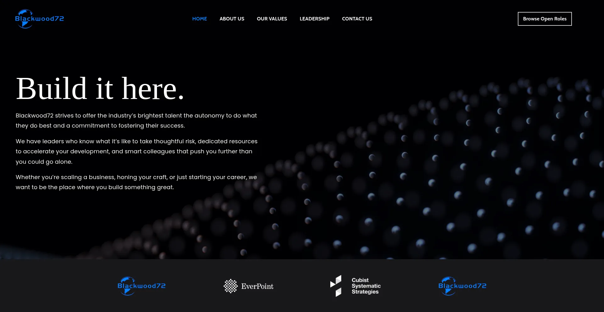 Website screenshot of Blackwood72.com