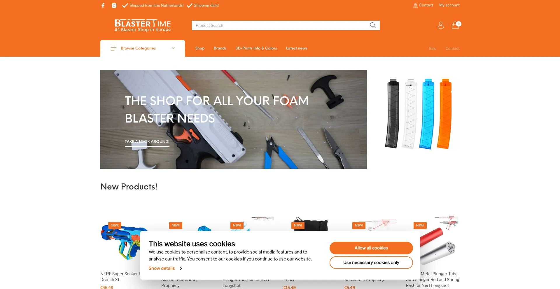 Website screenshot of Blastertime.eu