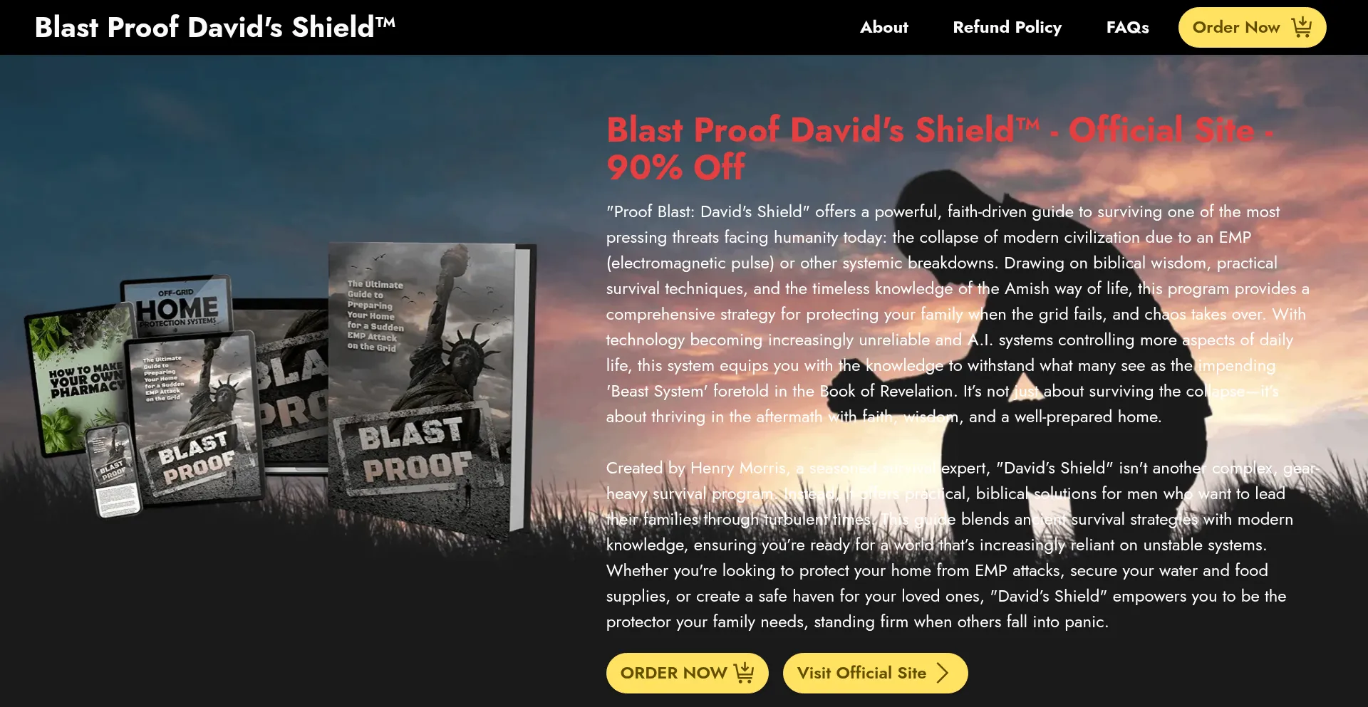 Website screenshot of Blastproof-davidsshield.com