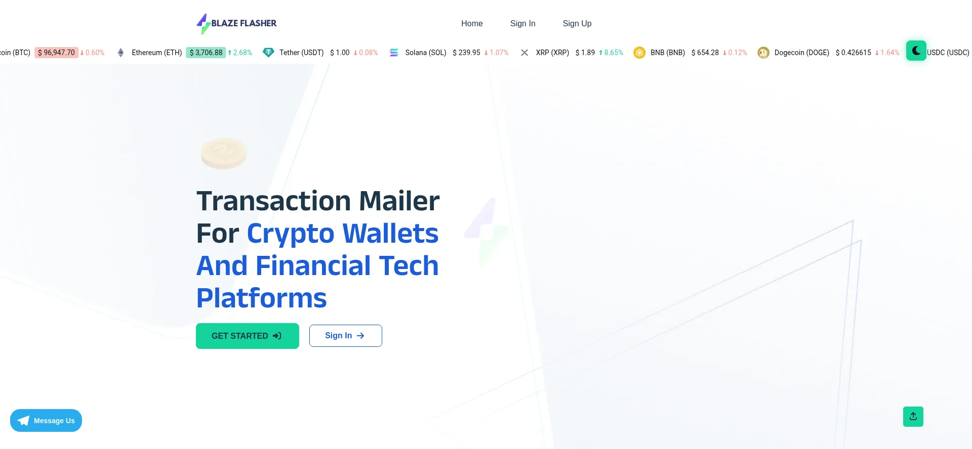 Website screenshot of Blazeflasher.com