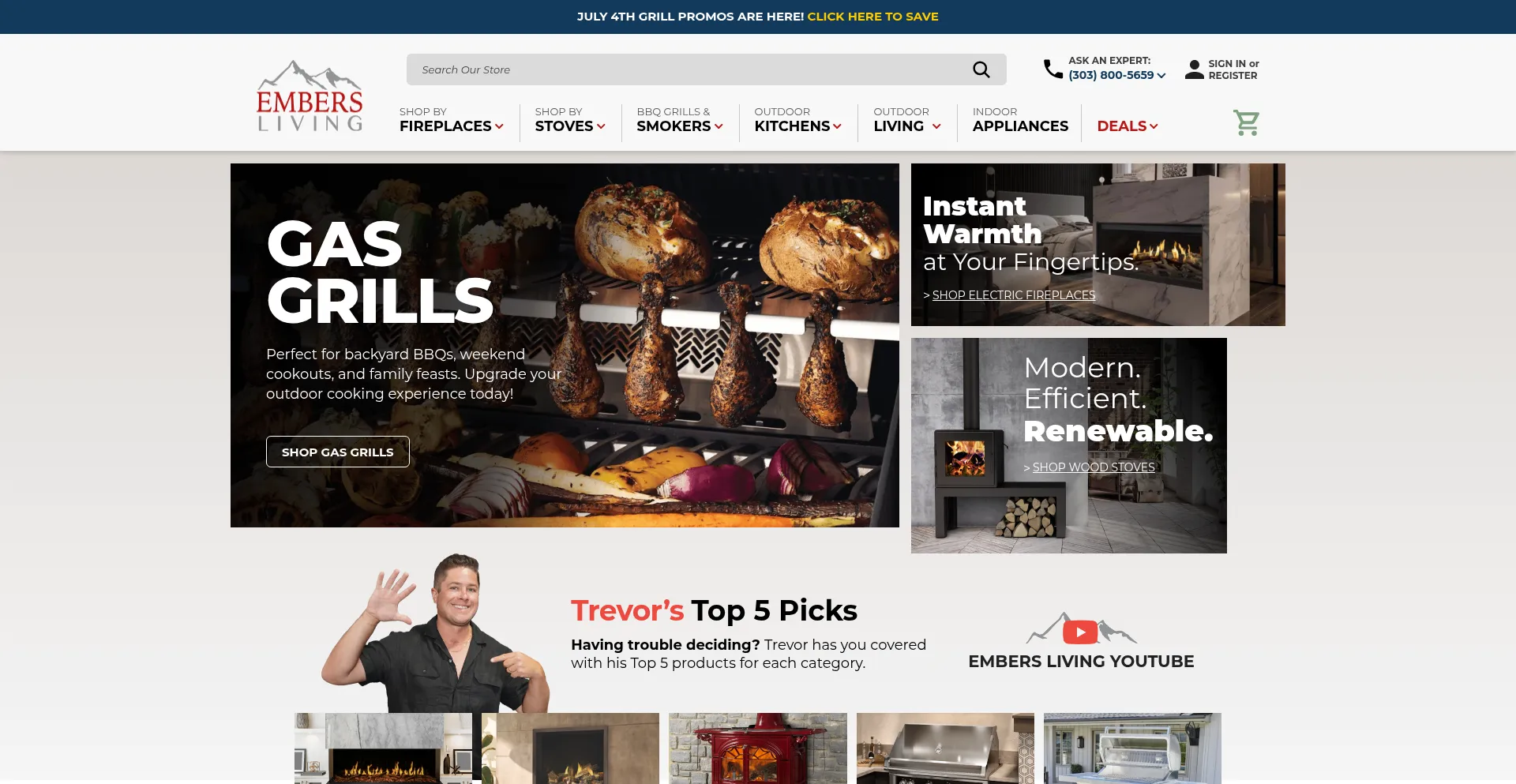 Website screenshot of Blazingembers.com