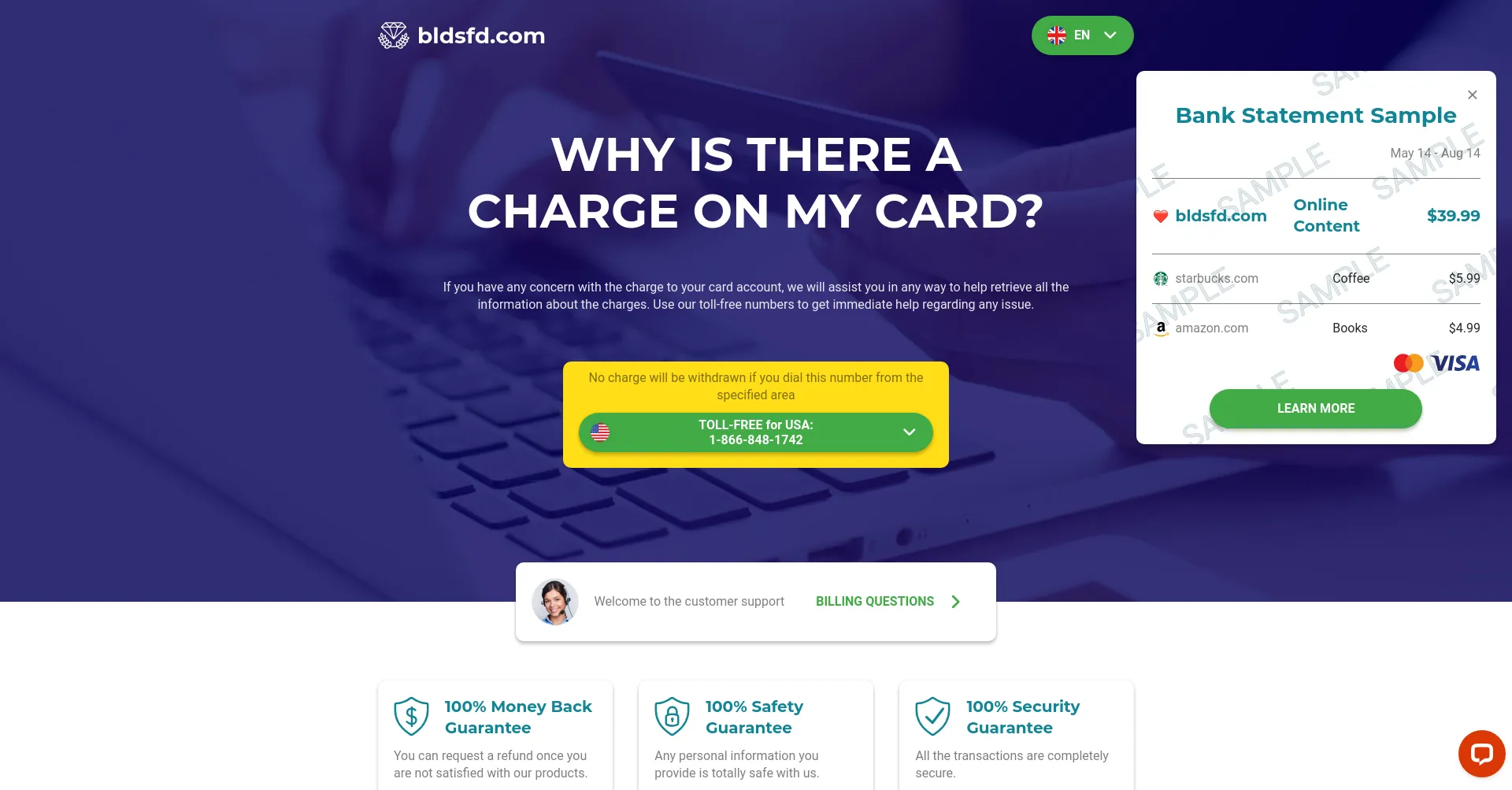 Website screenshot of Bldsfd.com