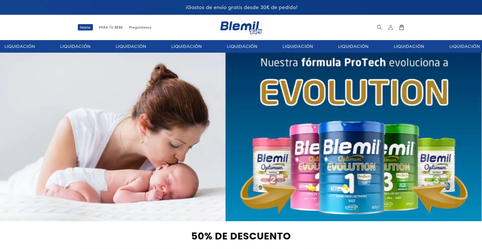Website screenshot of Blemilespana.com
