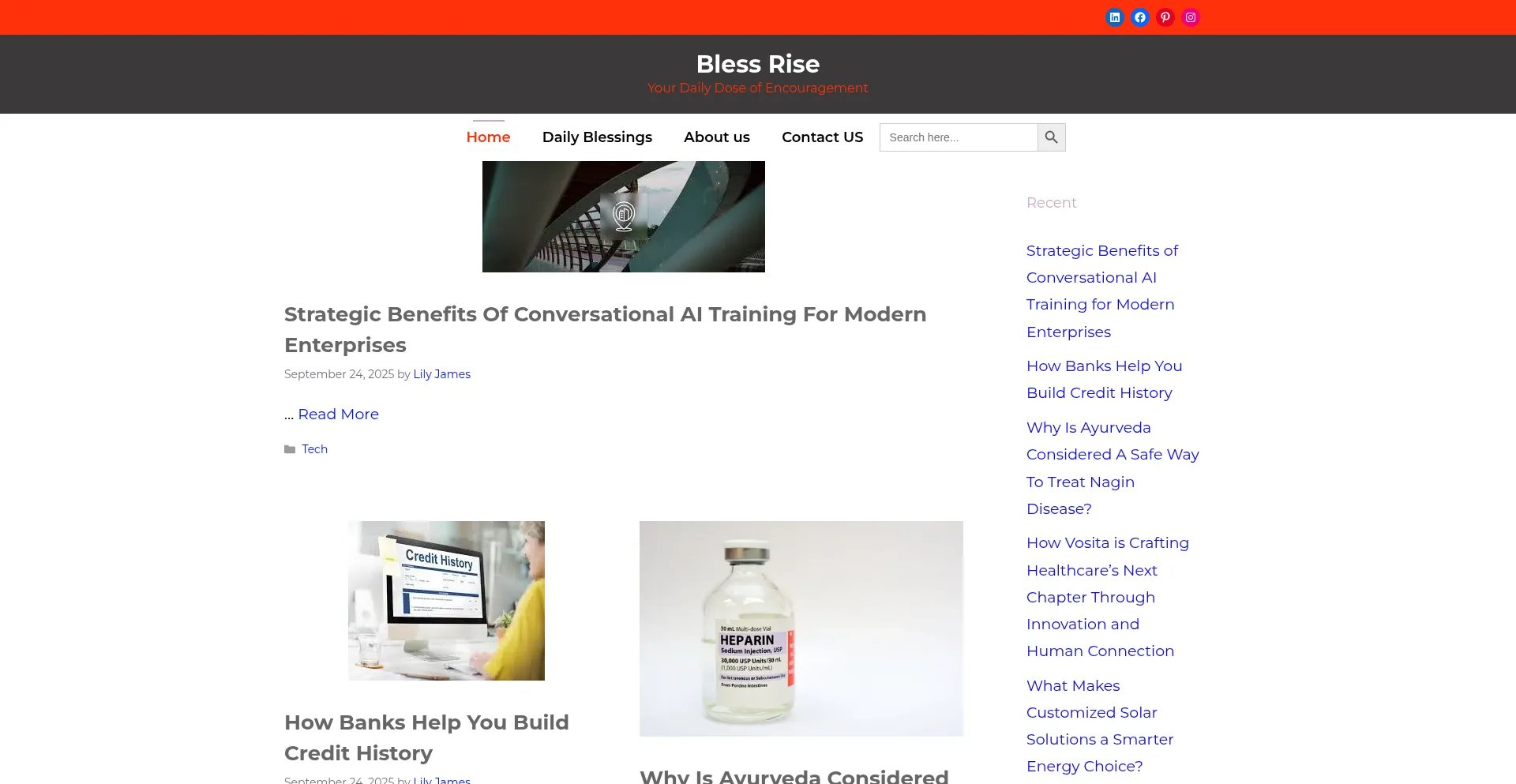 Blessrise.com Screenshot