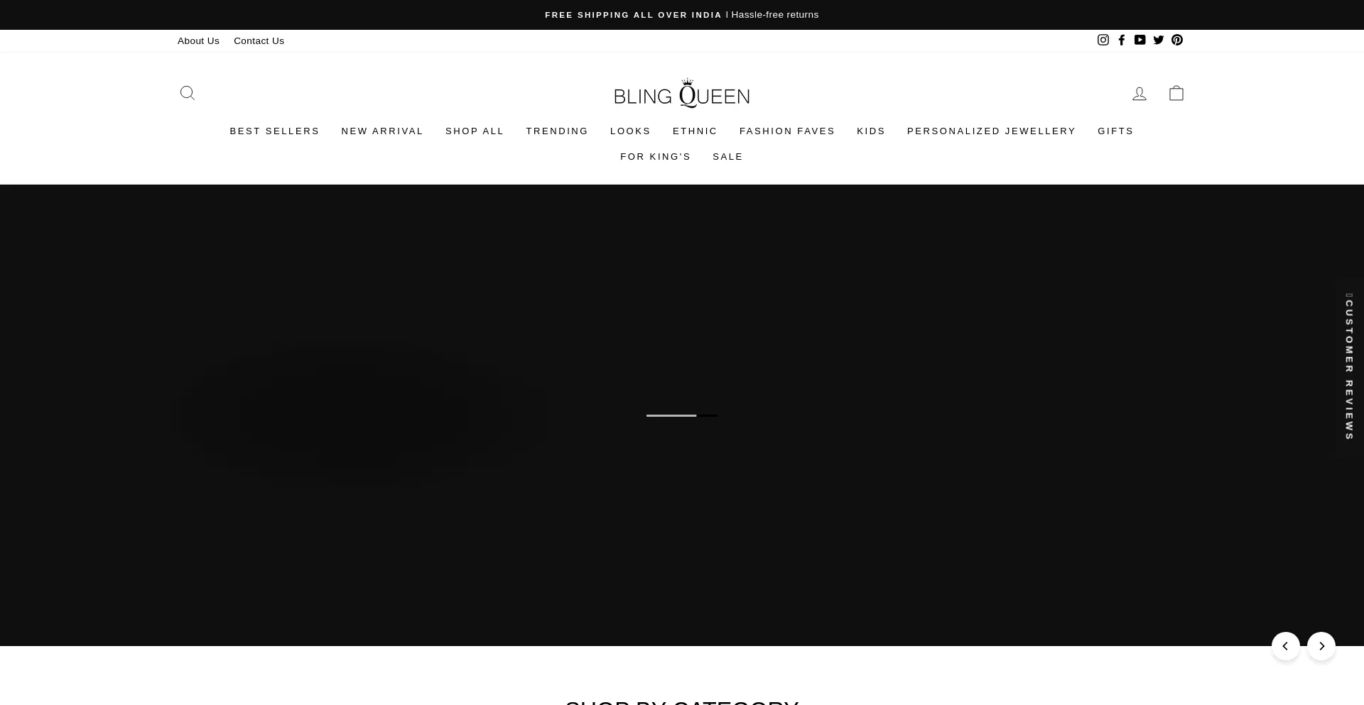 Website screenshot of Blingqueen.in