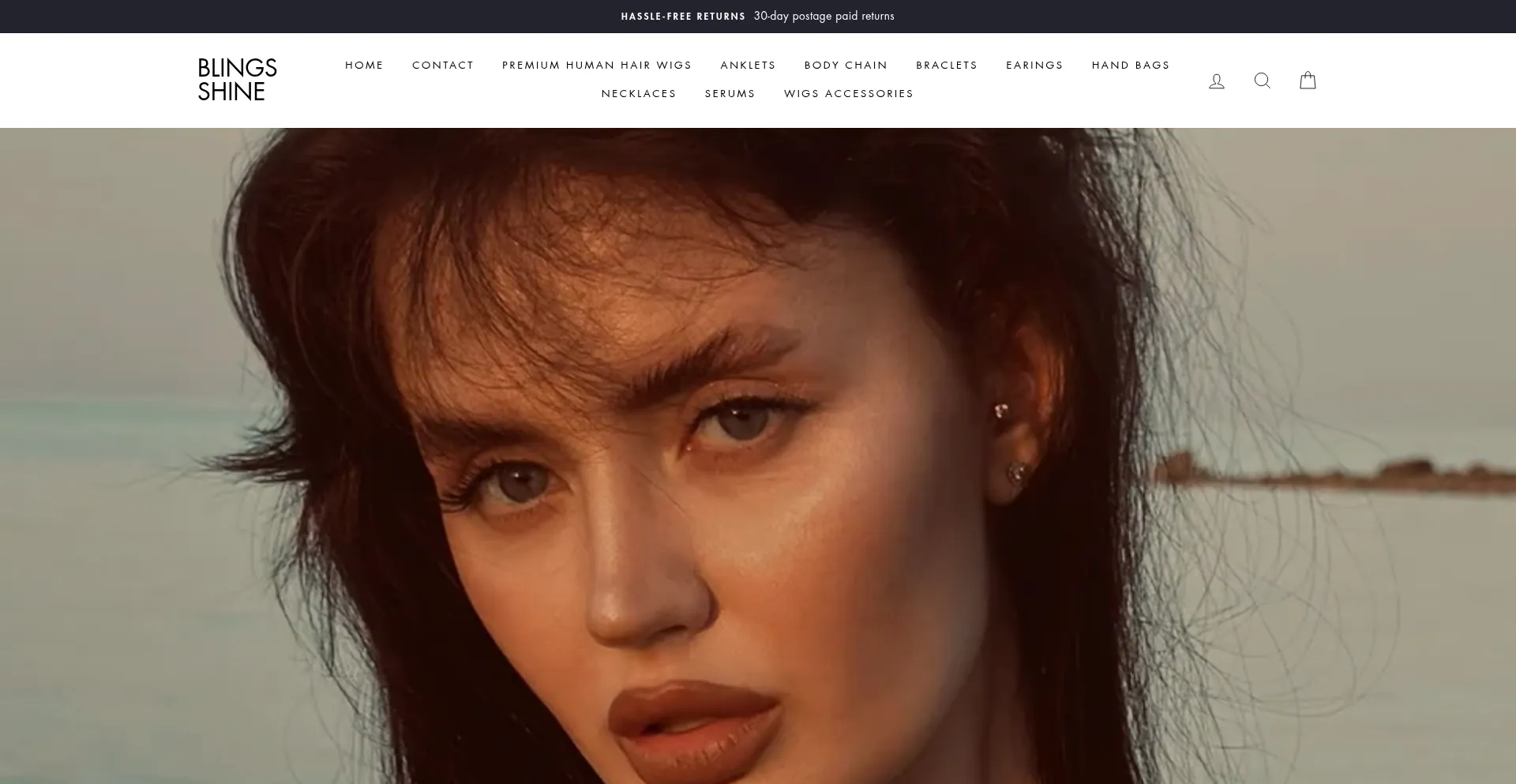 Website screenshot of Blingsshine.com