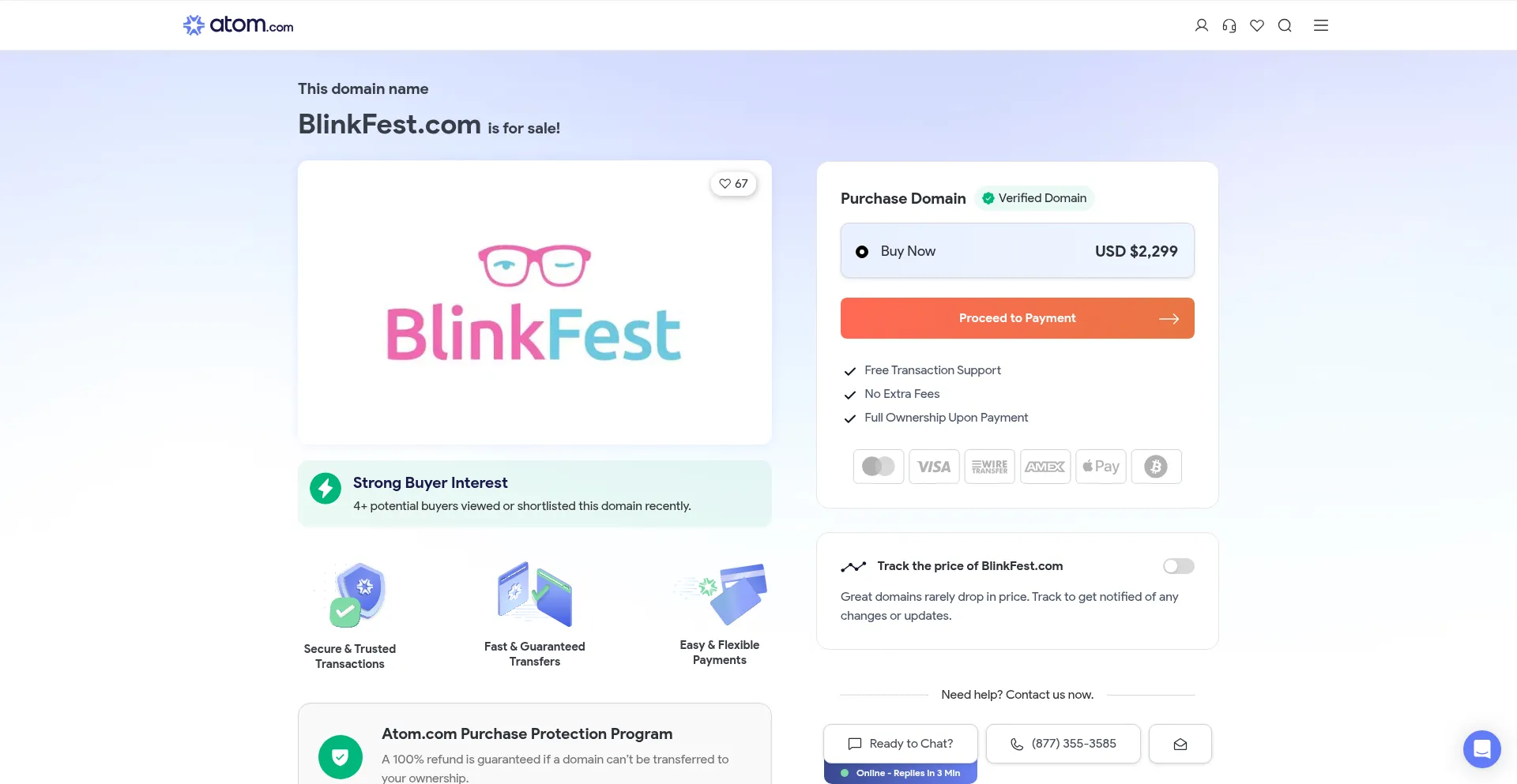 Website screenshot of Blinkfest.com