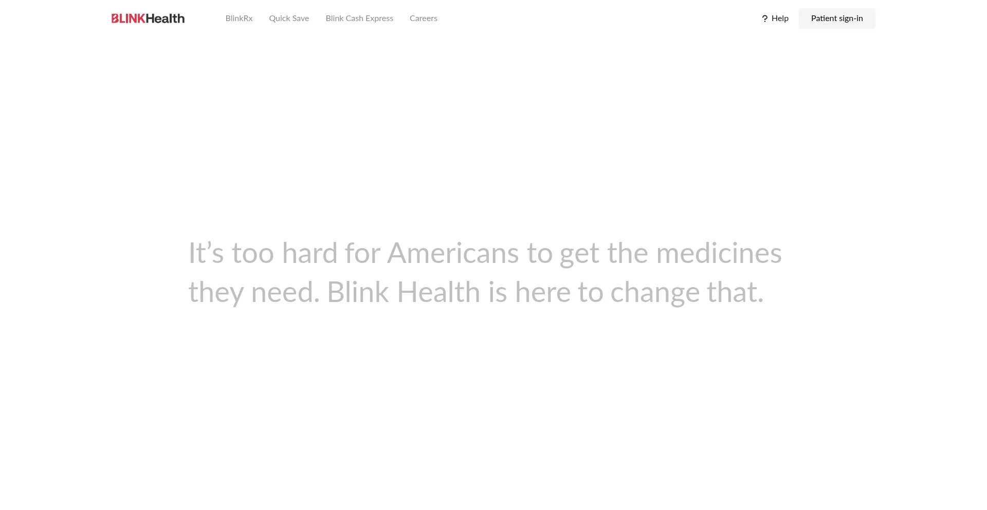 Website screenshot of Blinkhealth.com