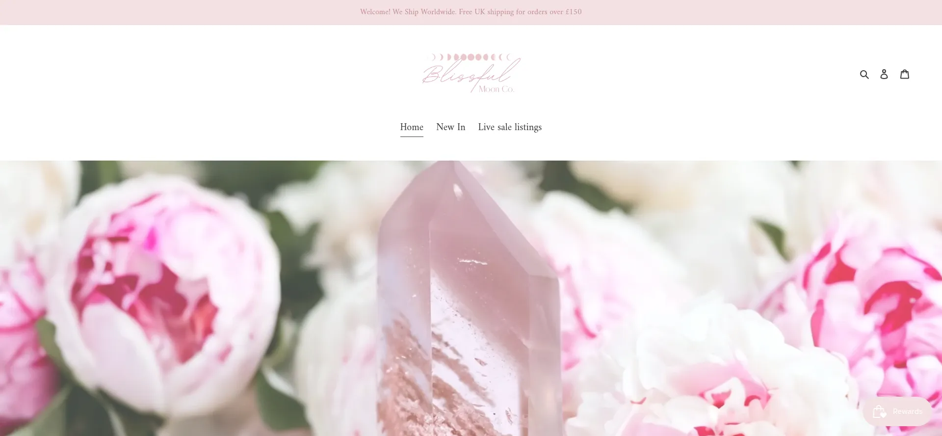 Website screenshot of Blissfulmoon.co.uk