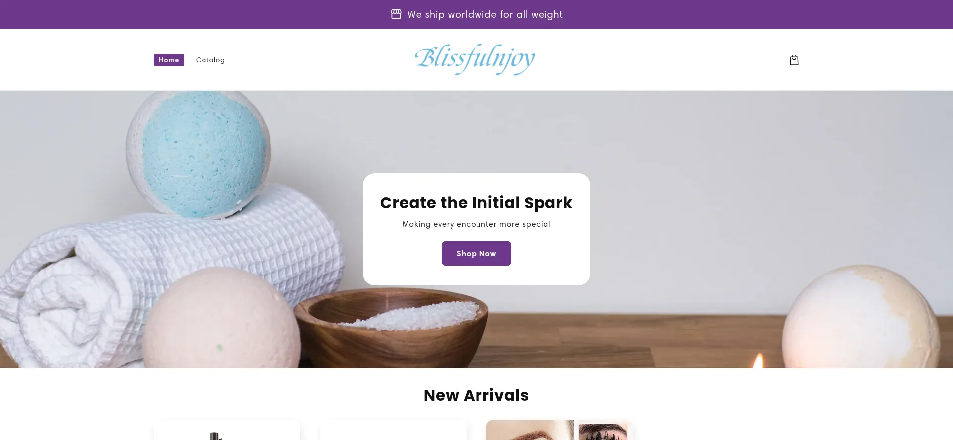 Website screenshot of Blissfulnjoy.shop