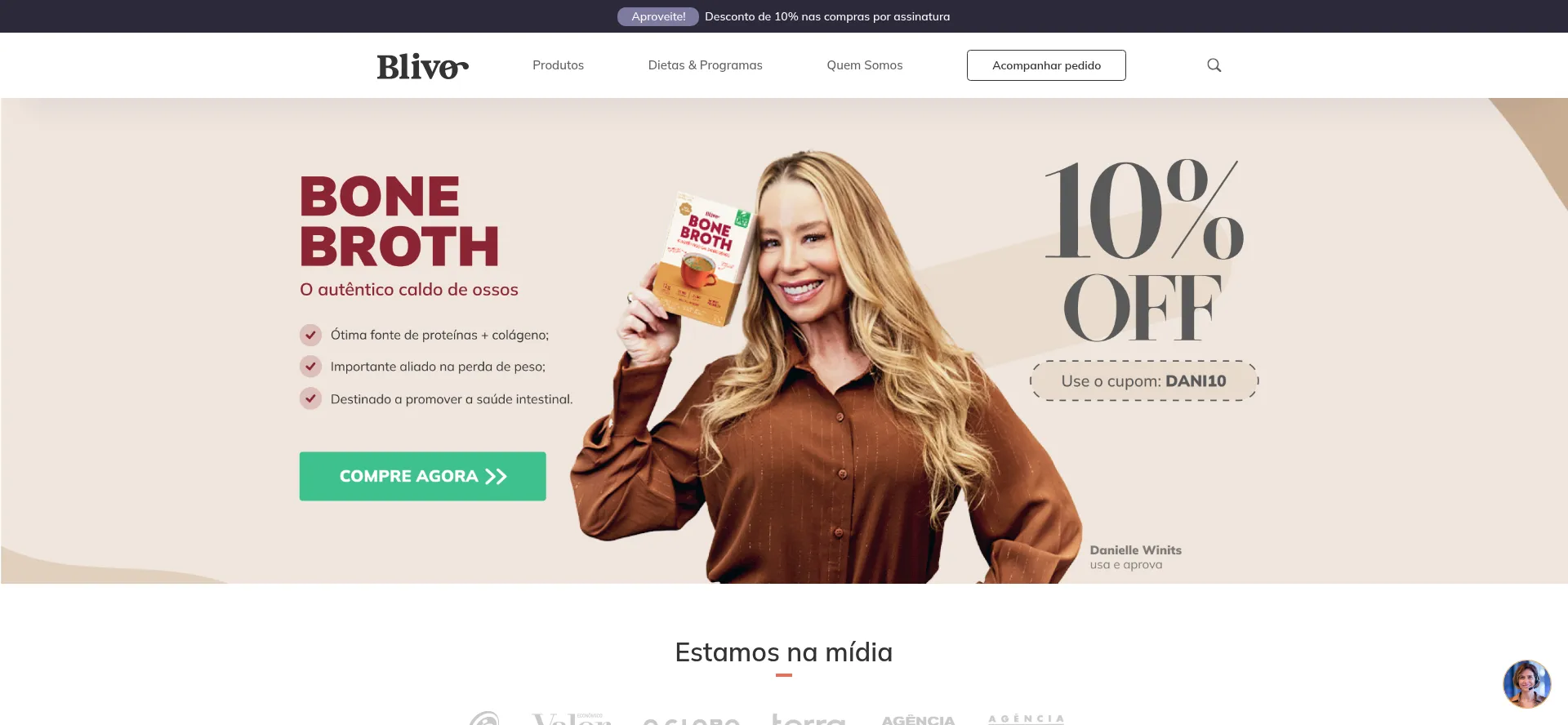 Website screenshot of Blivo.com.br