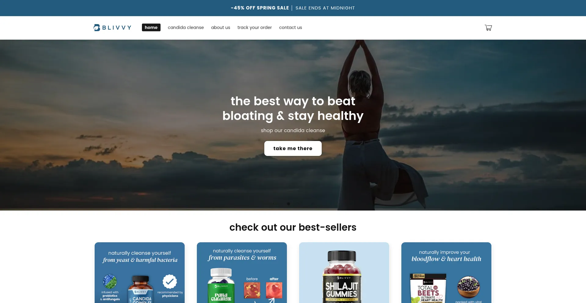 Website screenshot of Blivvy.com