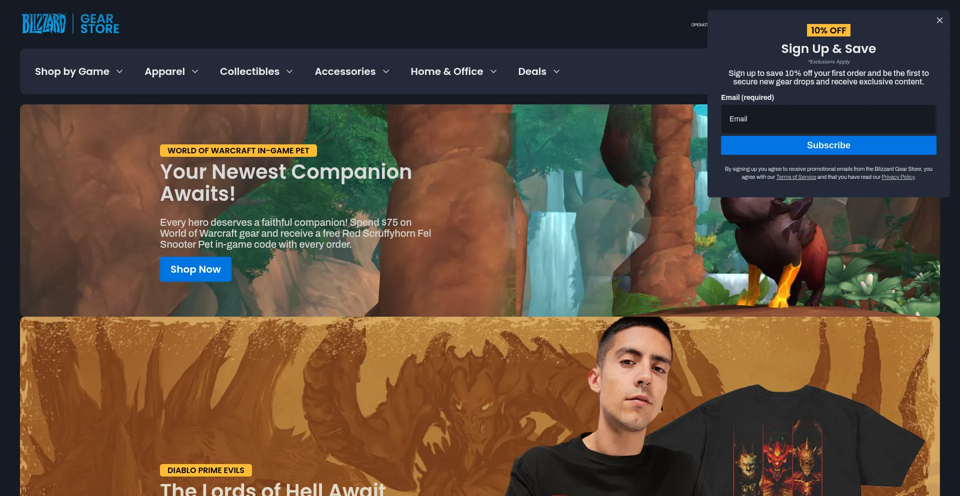 Blizzardgearstore.com Screenshot