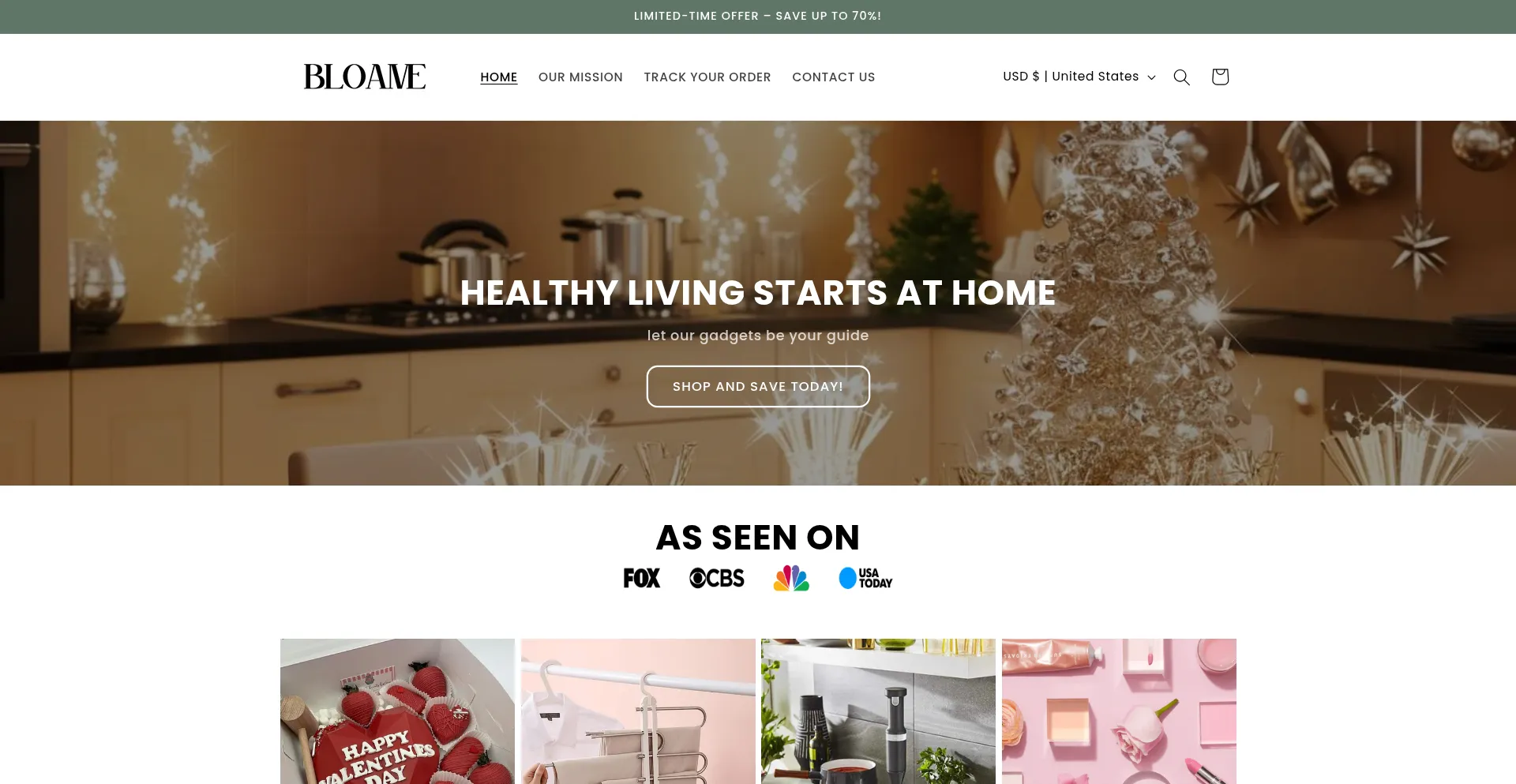 Website screenshot of Bloame.com