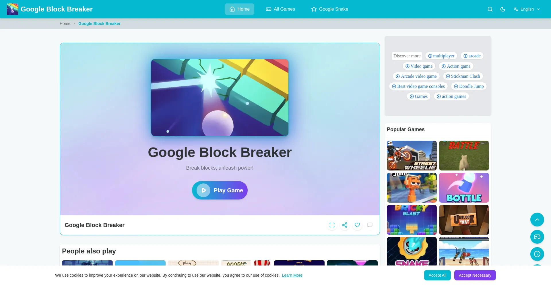 Blockbreakergame.com Screenshot