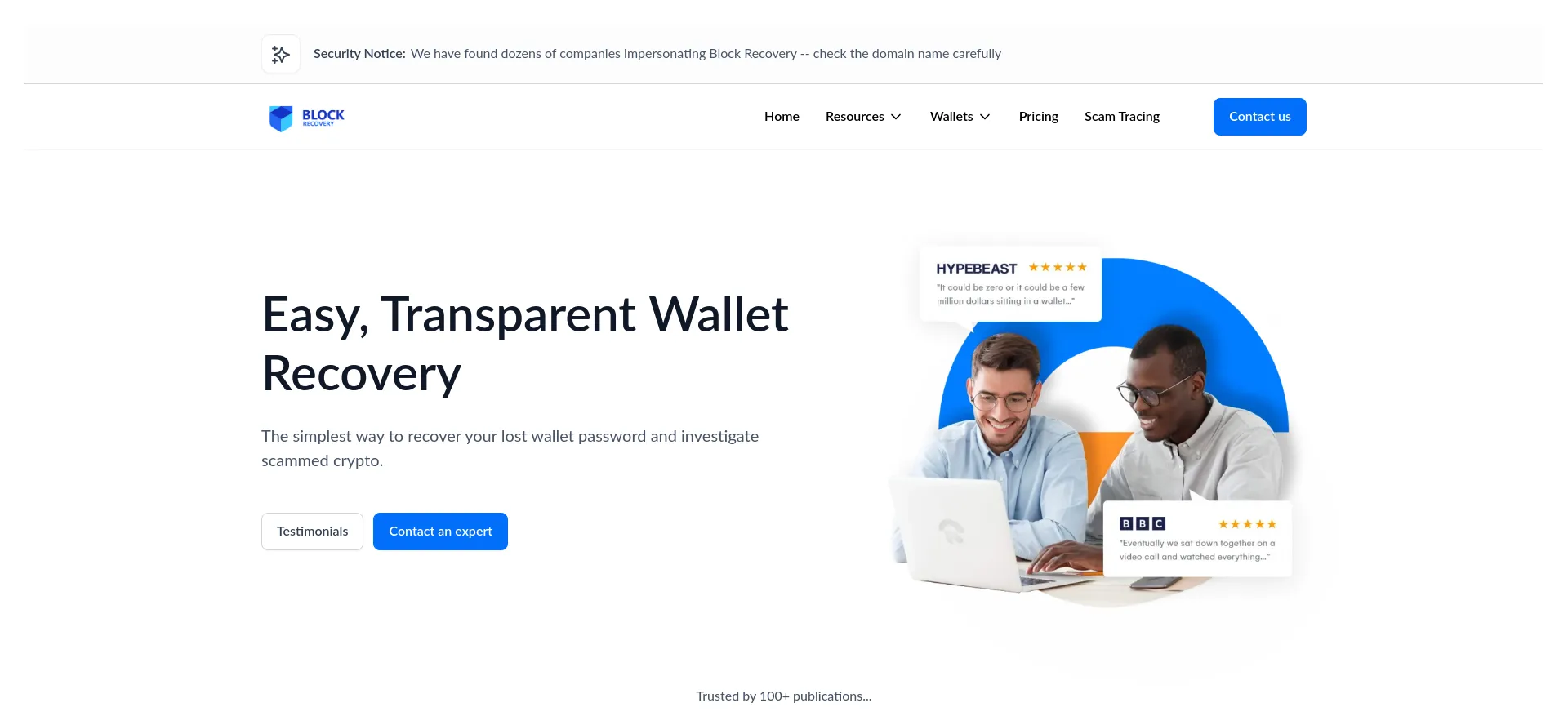 Blockrecovery.pro Screenshot