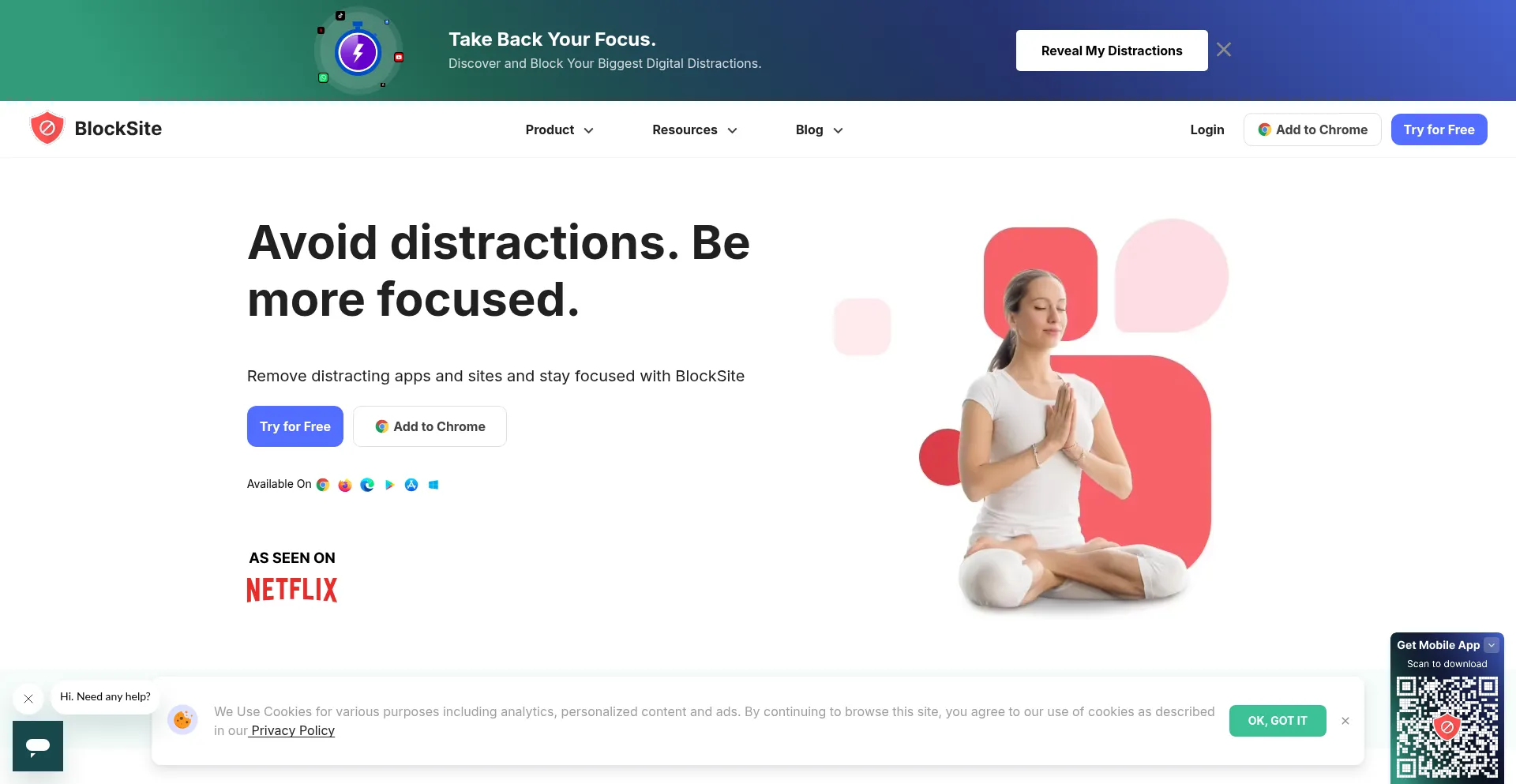 Website screenshot of Blocksite.co
