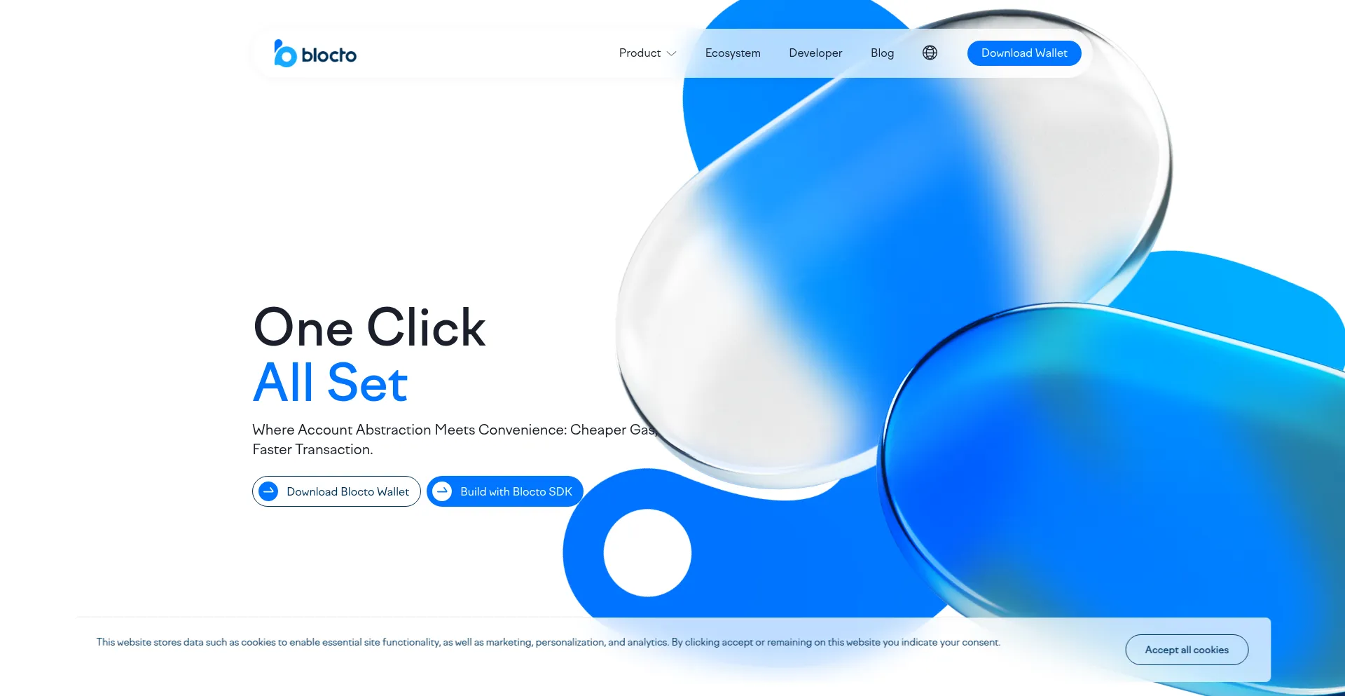 Website screenshot of Blocto.io