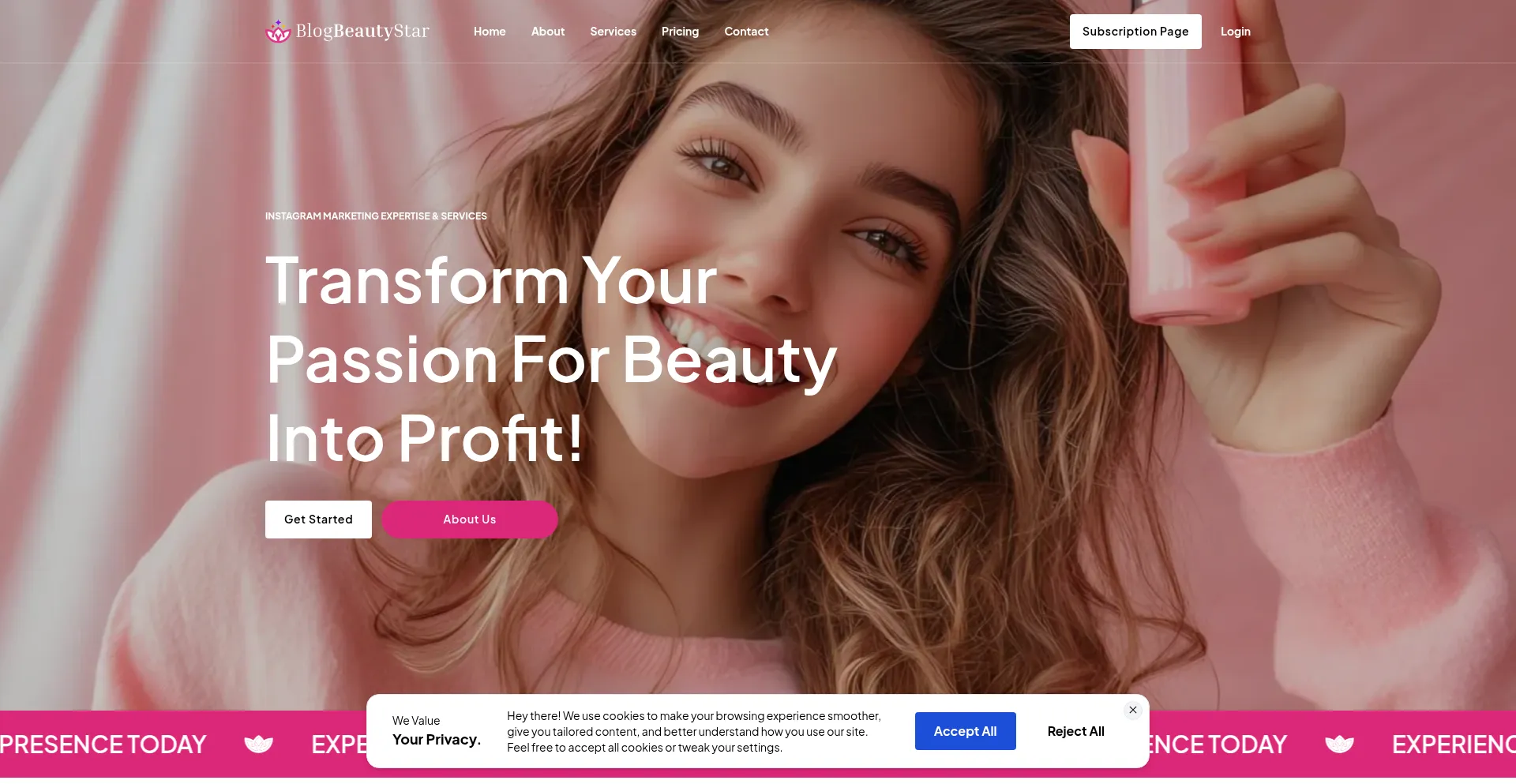 Website screenshot of Blogbeautystar.com