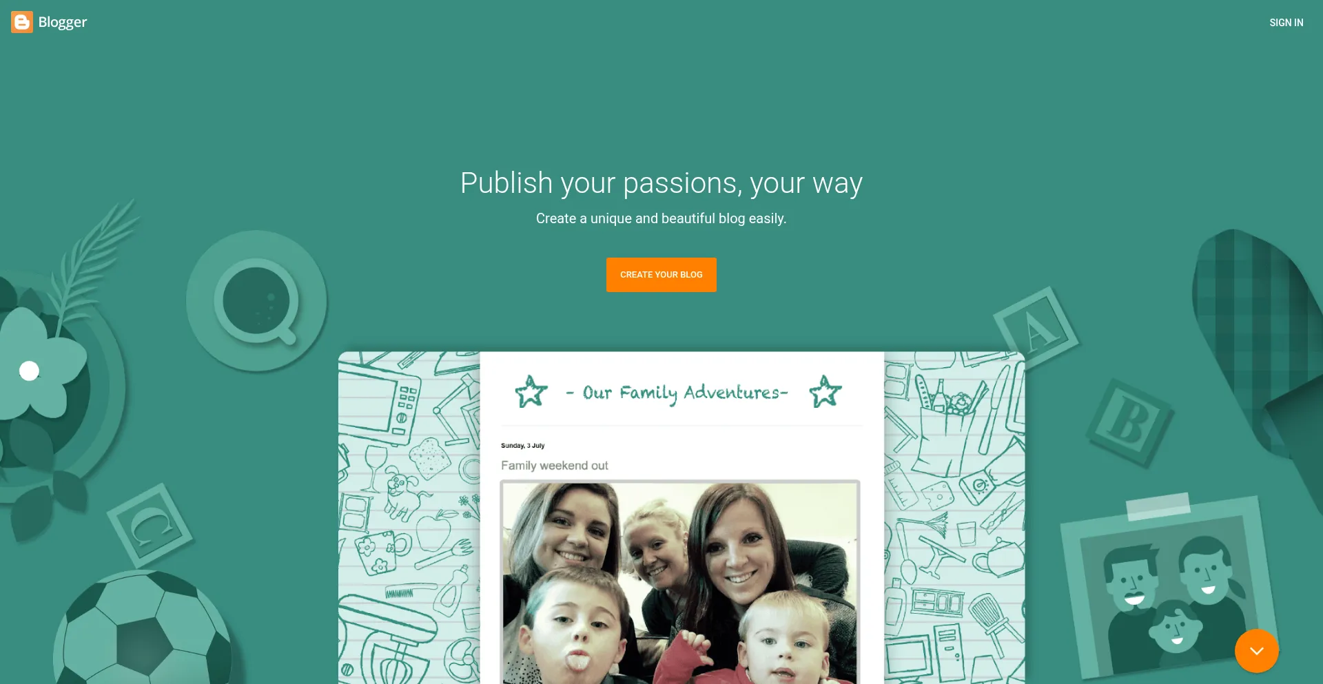 Website screenshot of Blogspot.com