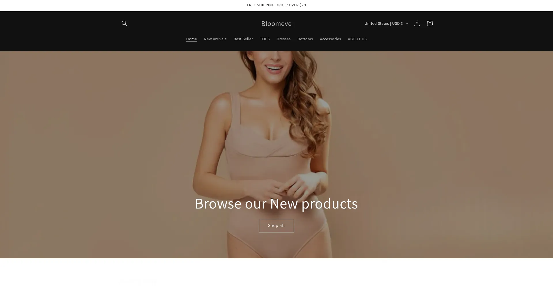 Website screenshot of Bloomeve.com