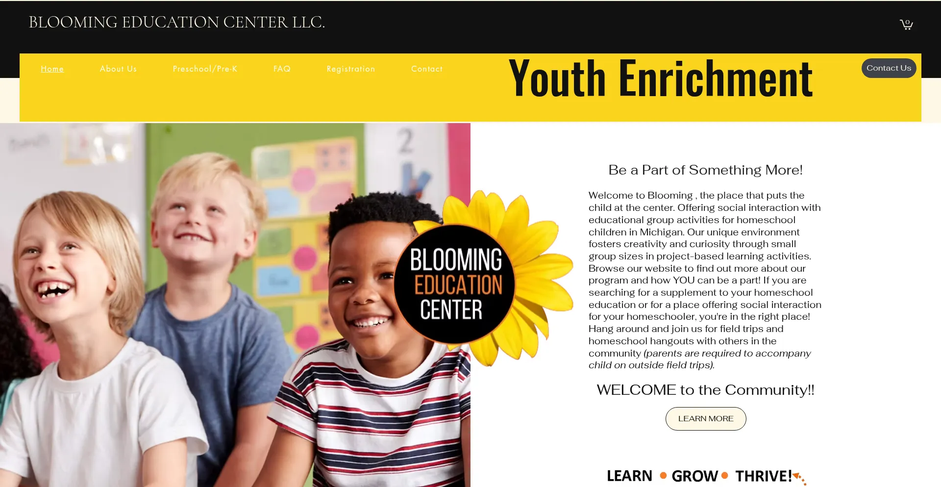 Website screenshot of Bloomingeducationcenter.com
