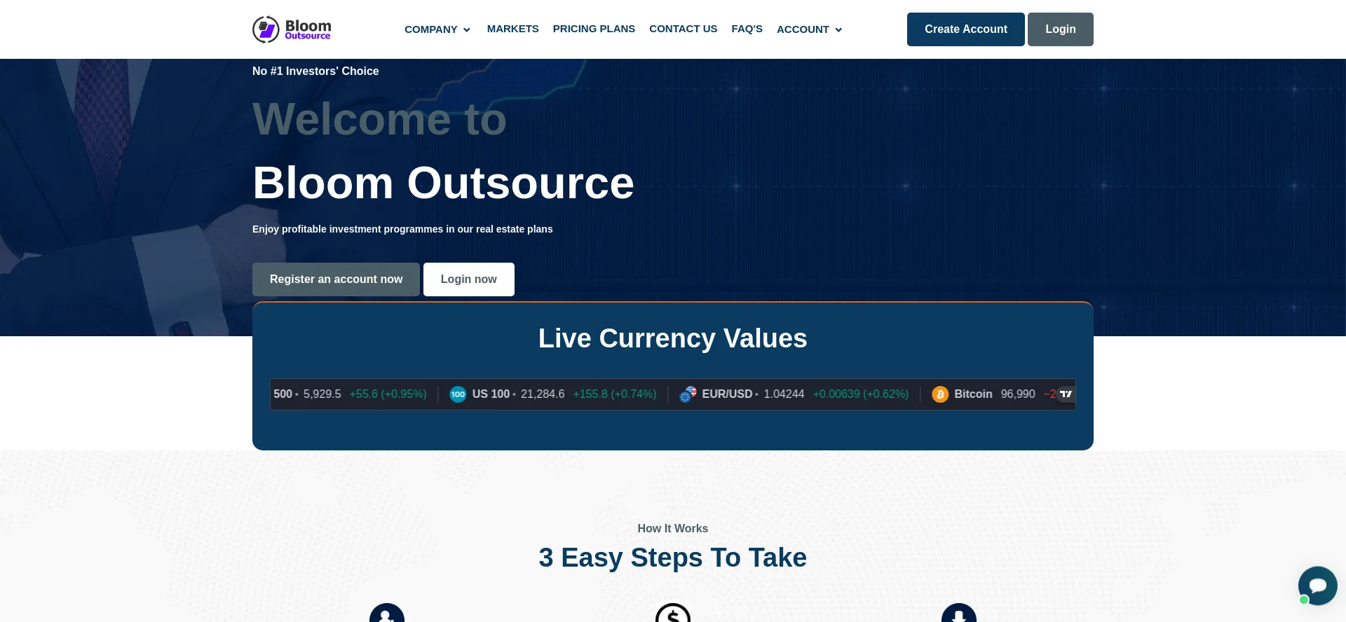 Website screenshot of Bloomoutsource.ltd