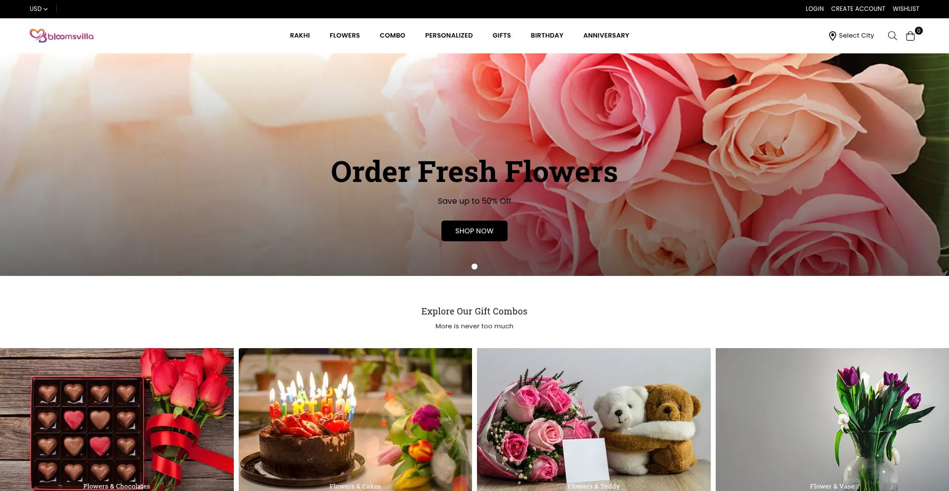 Bloomsvilla.com Screenshot