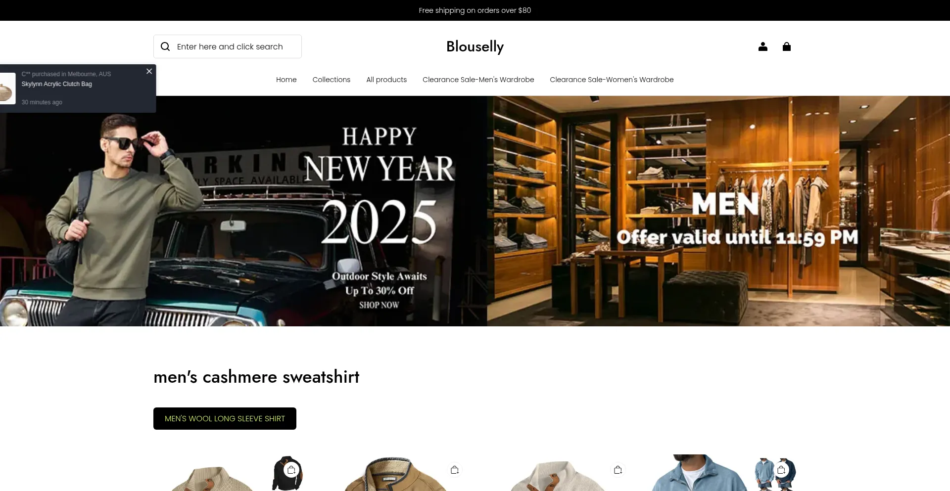 Website screenshot of Blouselly.com