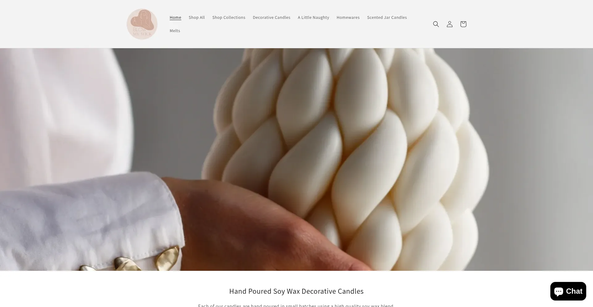 Website screenshot of Blowmywick.co.nz